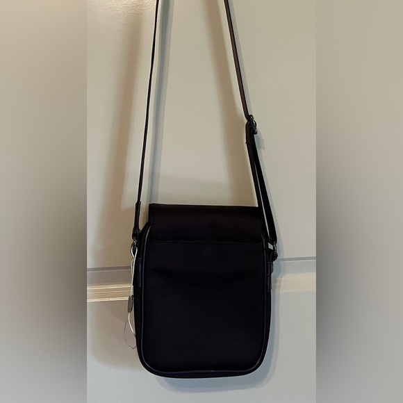 Pourchet brown cross body bag, fabric with leather accents - Picture 3 of 9